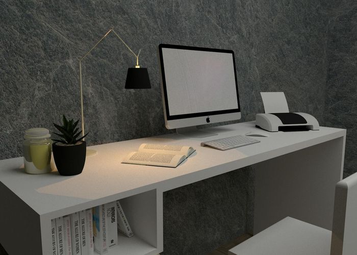 Abstract clean workspace and focused environment